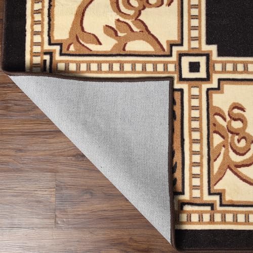 Superior Indoor Washable Area Rug, Non Slip, 12'x18', Coffee