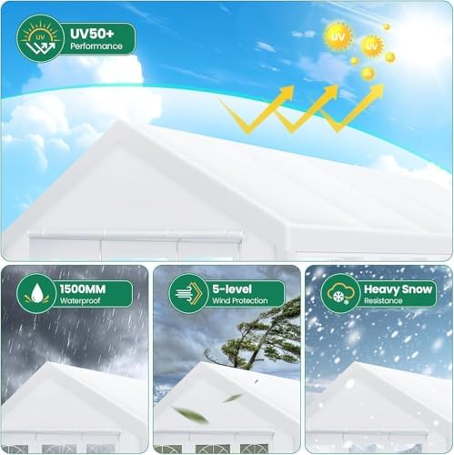 COBIZI 20x30 Heavy Duty Party Tent Outdoor Waterproof Canopy with 12 Church W...