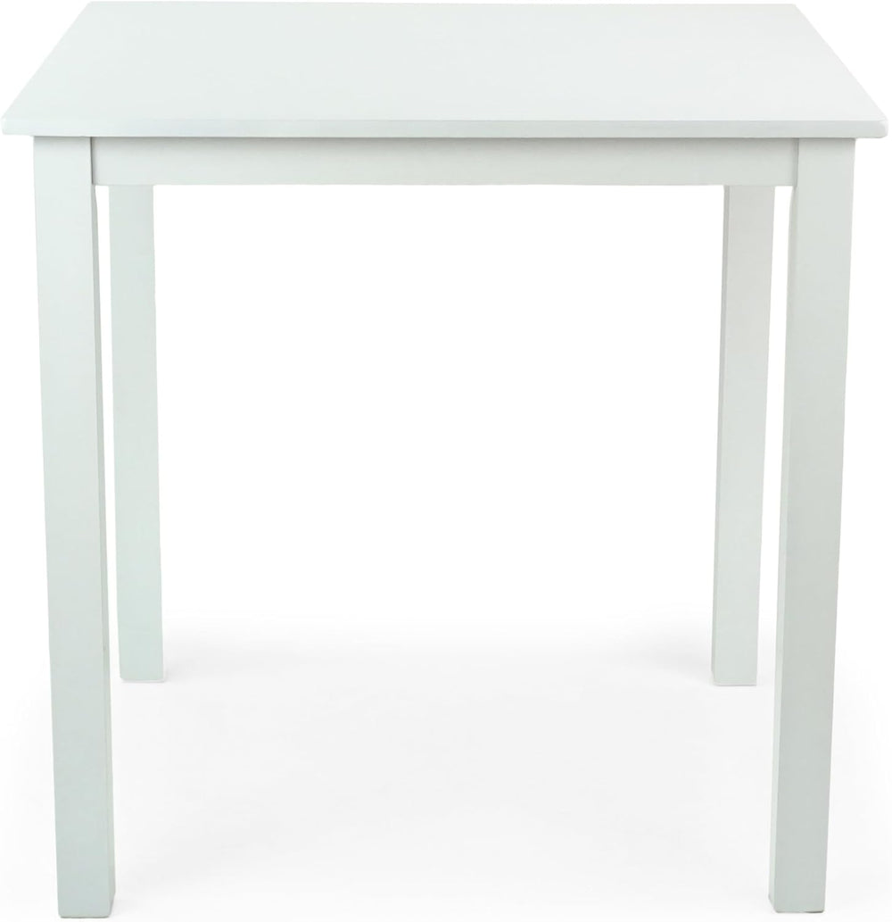 Dining Square Kitchen Table Contemporary Design Solid Wooden in White Finish