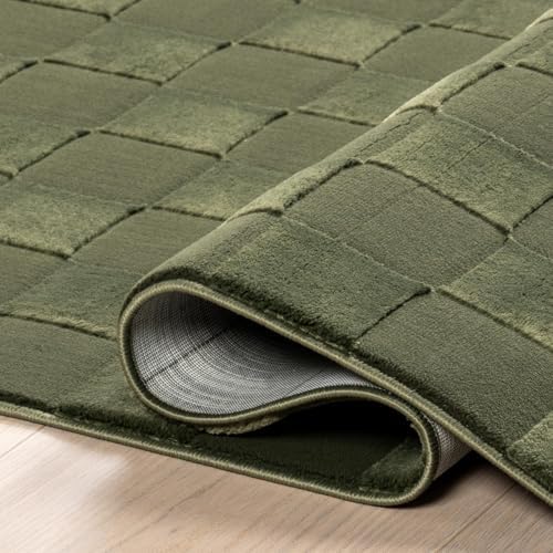 nuLOOM Alaiya Green Checkered Washable Area Rug, 4' x 6'