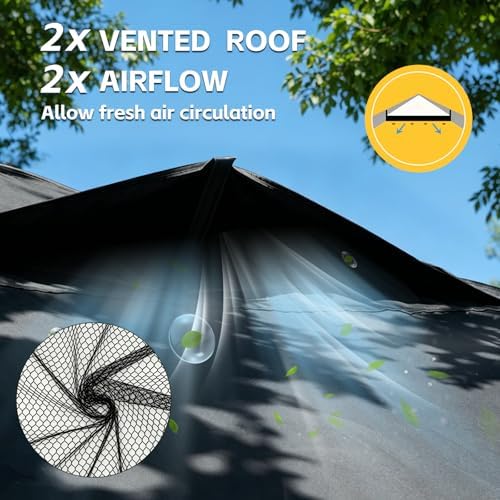 10x10 One Push Pop Up Canopy Tent with Vented Roof, Black