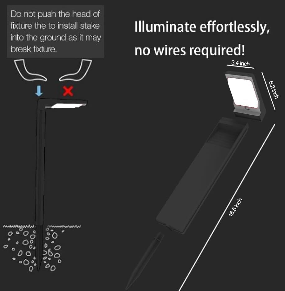 6 Pack Solar Pathway Lights, Dual Warm & Cool White Modes, Waterproof Out...