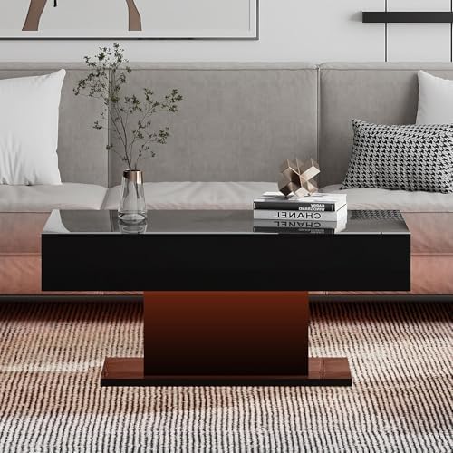 HedoAjim Led Coffee Table for Living Room, Living Room Table Rectangular Cent...