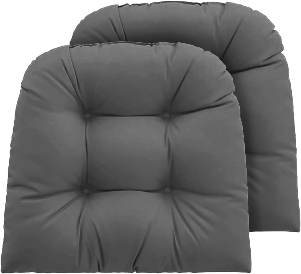 Outdoor Chair Cushions 19x19x4 Inch Set of 2, Dark Gray