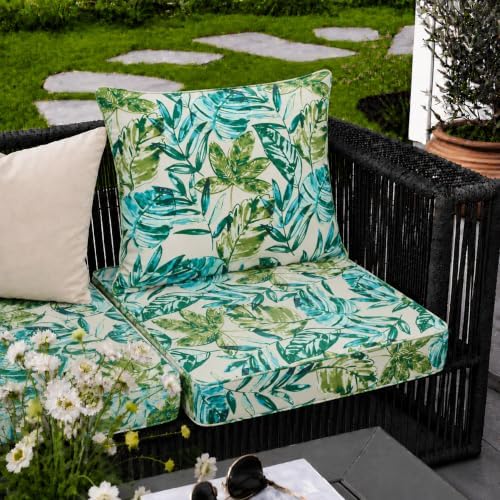 FUNHOME Outdoor Chair Cushion Set 24x24 Inch,Water-Resistant & Fade-Resis...
