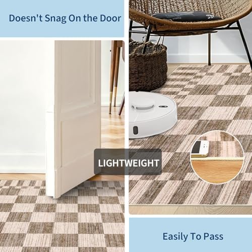GarveeHome Checkered Rug 3x5 Area Rugs for Living Room Washable Nursey Rug