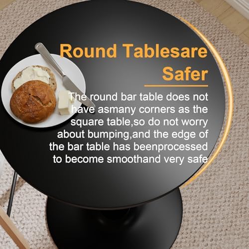 Modern Tulip Round Bar Table, 41” Height Bistro Pub Table, Height Cocktail Ba...