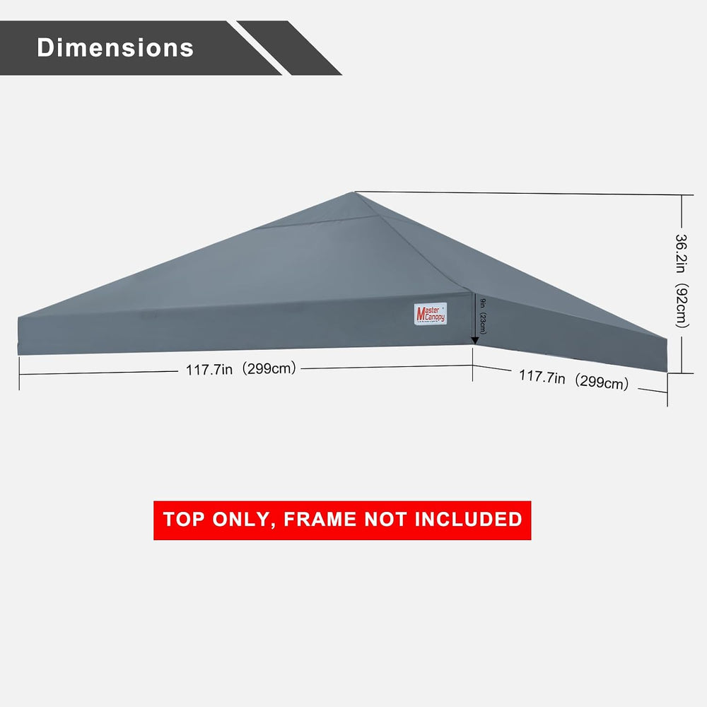 MASTERCANOPY 10x10 Replacement Pop Up Canopy Top Dark Gray