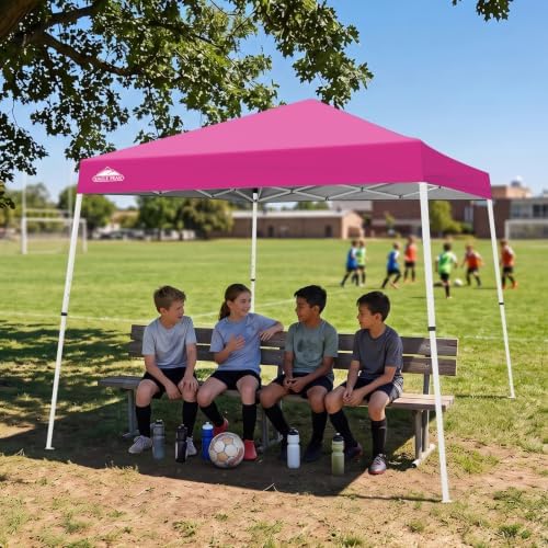 EAGLE PEAK 10x10 Slant Leg Pop Up Canopy Tent, Pink