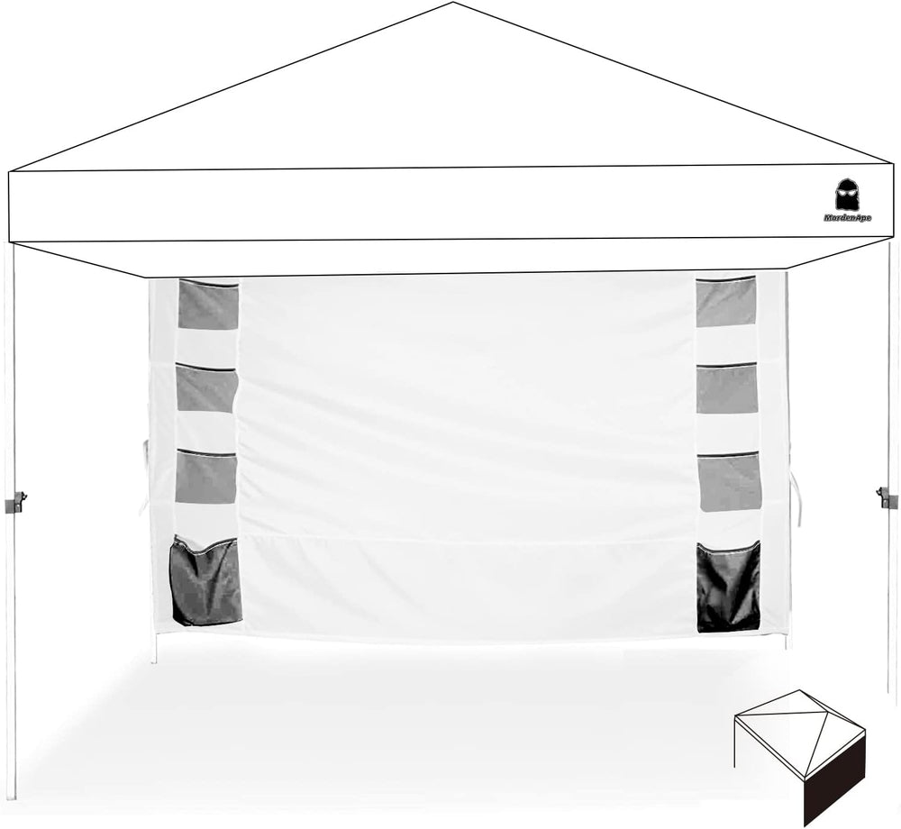 Sunshade Sidewall with Storage Net Bag for 10x10 Pop Up Canopy, Instant Water...