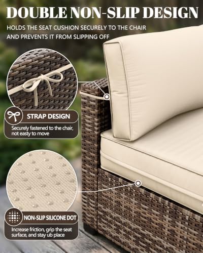 14 Pcs Outdoor Cushion Slipcovers Outdoor Patio Cushion Covers Replacement Wa...