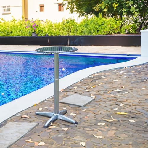 BTEXPERT Aluminum Indoor Outdoor 23.75" Round Restaurant Bar Height 45&q...