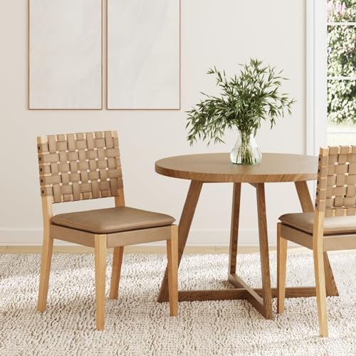 Nathan James Cohen Wood Dining Chair, Mid-Century Modern Upholstered Side Cha...