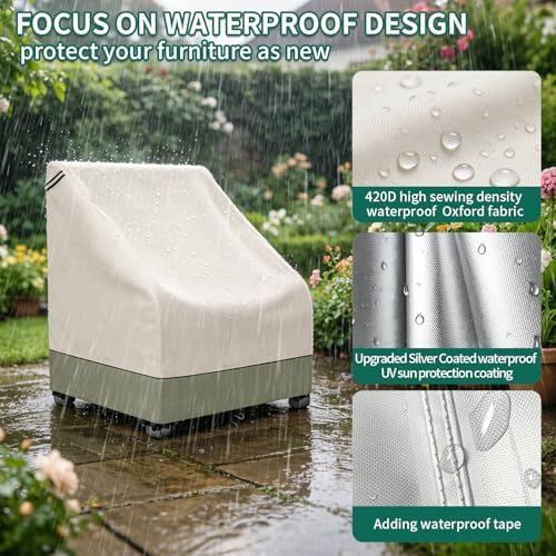 AKEfit Patio Chair Covers for Outdoor Furniture Waterproof 2 Pack,Heavy Duty ...