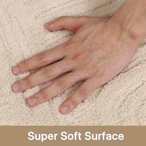 GENIMO Beige Rug 5x7 Washable Area Rugs for Living Room, Soft High Low Pile