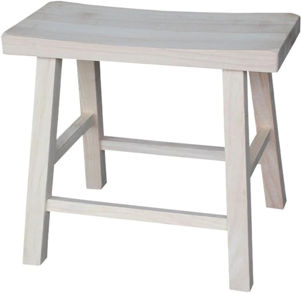 International Concepts Saddle Seat Stool, 18-Inch Seat Height, Solid Parawood...
