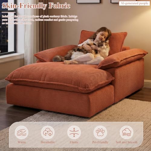67" Chaise Lounge Chair Indoor, Oversized Boneless Couch
