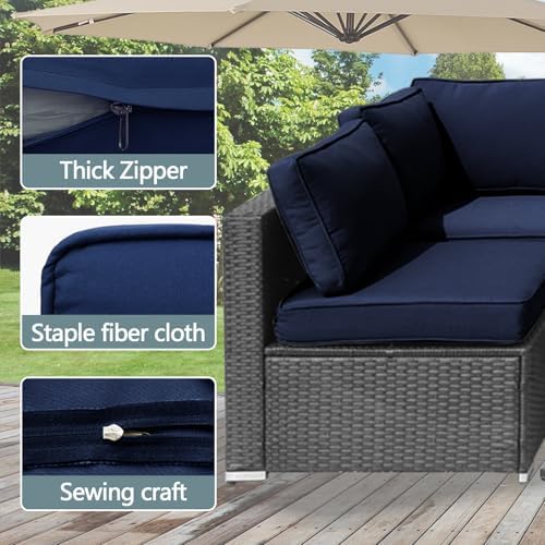 14Pcs Patio Cushion Covers Replacement Splashproof UV-Resistant Inelastic Cov...