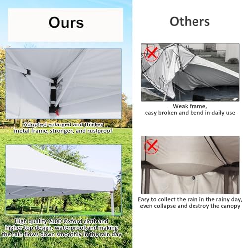 COBIZI 10x20 Pop Up Canopy with 6 Sidewalls - Waterproof Commercial Tent, UV ...
