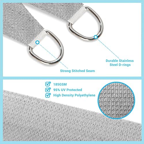 AsterOutdoor Sun Shade Sail Rectangle 10' x 13' UV Block Canopy for P...