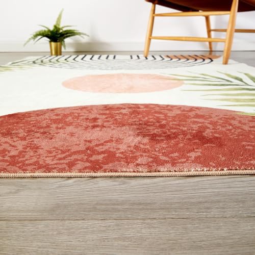 RoomTalks Mid Century Modern Washable Rug, Boho Cute Aesthetic 8x10 Area Rugs...