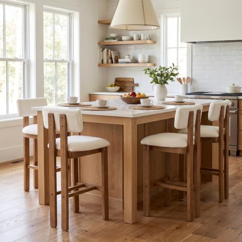 DUOMAY Modern Bar Stools Set of 2, 26'' Counter Height Bar Stools wit...