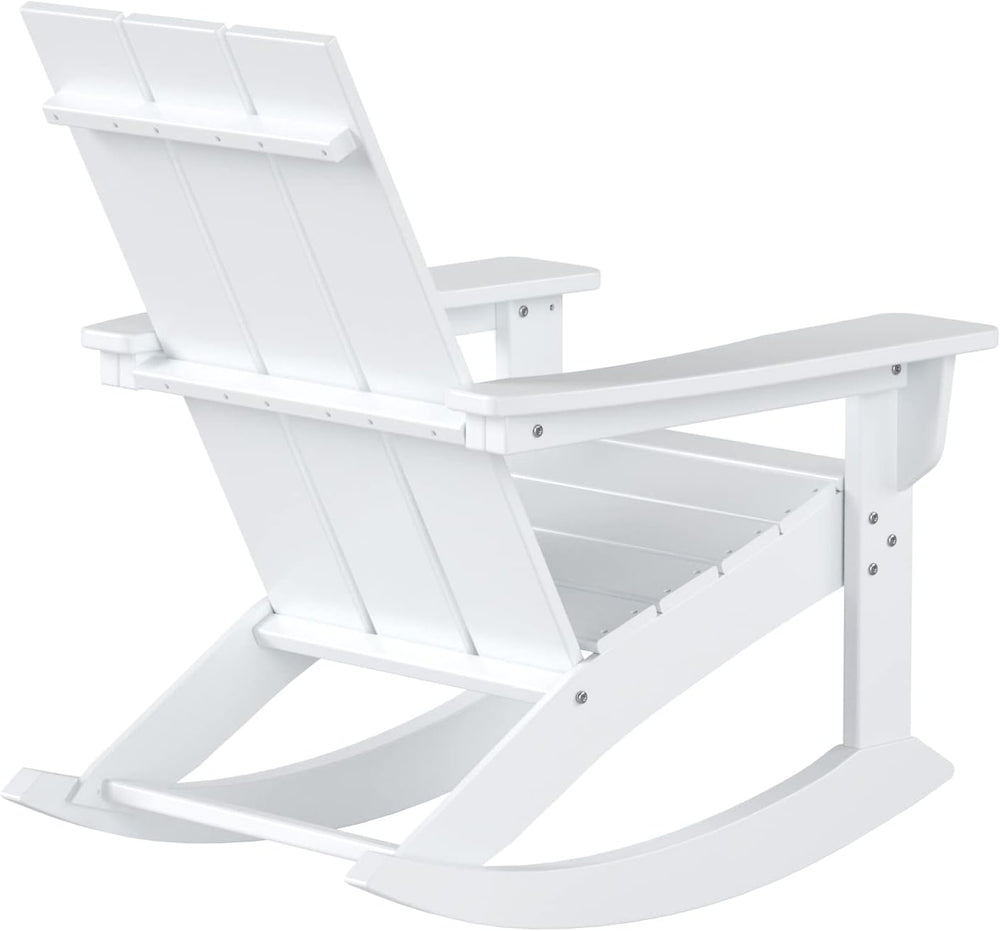 WestinTrends Ashore Patio Rocking Chairs Set of 4, All Weather Poly Lumber Pl...