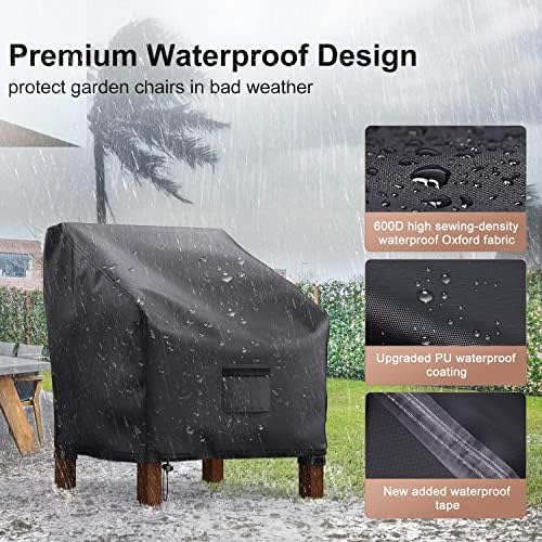 Patio Chair Covers Waterproof, Mrrihand Lounge Deep Seat Cover, Heavy Duty Ou...