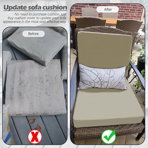 Sqodok Patio Cushion Cover 19x19 inch, 4Pack Sofa Cushion Cover Replacement