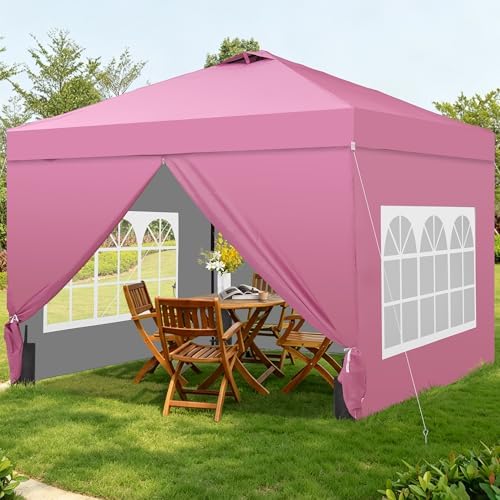 GDY 10x10FT Pop-Up Canopy Tent — with 4-Side Walls & Vented Top, Portable...