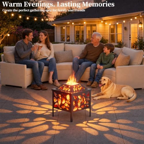 15.7 inch Small Fire Pit for Outside, Outdoor Wood Burning