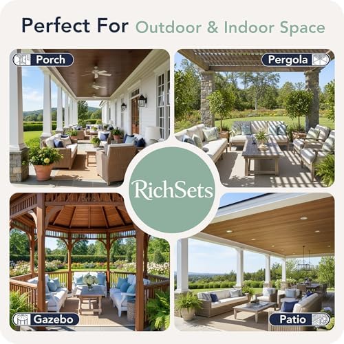 White Outdoor Curtains for Patio Waterproof, 8 Panels, Rod Pocket