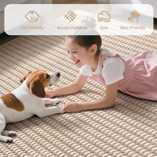 YDKGL Washable Area Rugs 5x7 ft Non Slip Area Rug for Living Room Brown