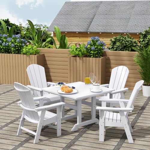 Costaelm Fire Pit Chairs, Outdoor Chair HDPE Adirondack Chair, Modern Patio P...