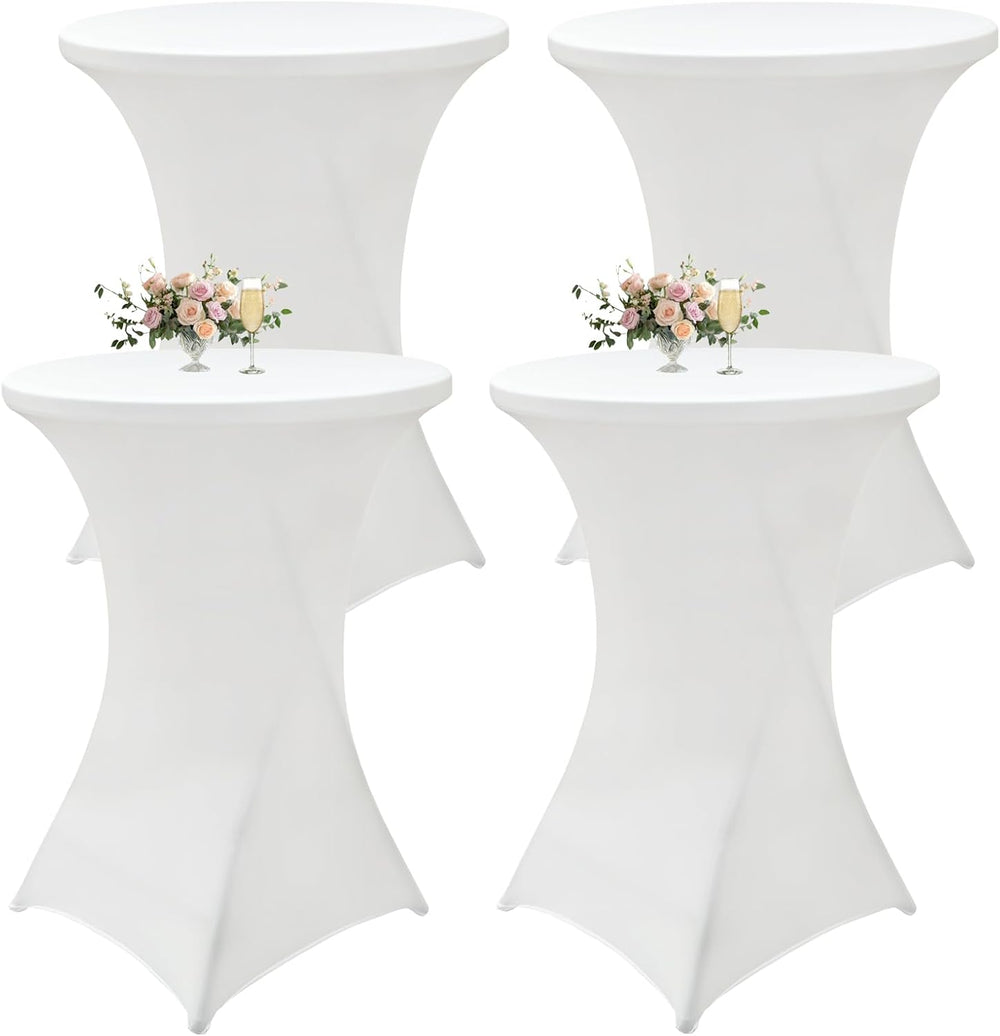 4Pack White Cocktail Table Covers 32x43 Inch Cocktail Table Tablecloth
