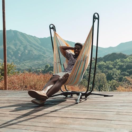 Yellow Leaf Vista Hammock Chair Stand - Deep Charcoal