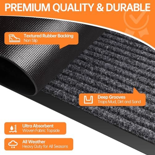 Front Door Mat Outside Entrance, Dirt Trapper Doormat 48" x 36"