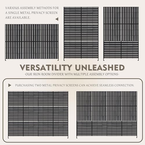 Kozyard Metal Privacy Screen 74" H x 47.2" W Decorative Outdoor Div...