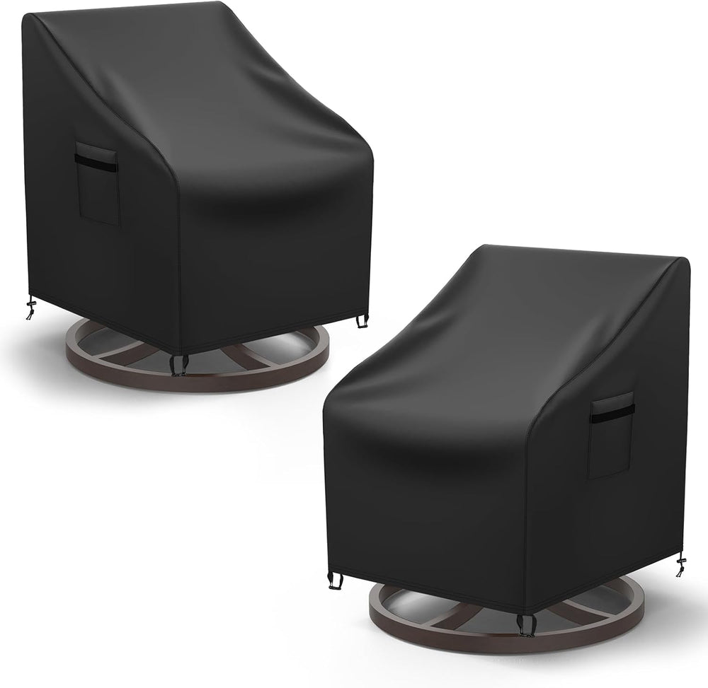 Mrrihand Patio Chair Covers, 2 Pack Outdoor Swivel Lounge Chair Cover, Heavy ...