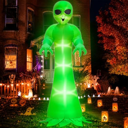 12 FT Scary Halloween Inflatable Alien Built-in LEDs Outdoor Decoration