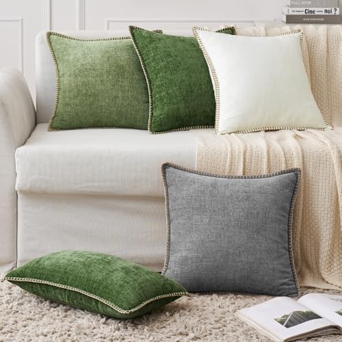 MIULEE Decorative Euro Sham Pillow Covers 24x24 Inch Dark Gray 2 Pack