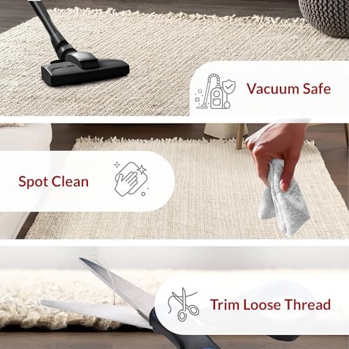 nuLOOM Daniela Off White Solid Flatweave Area Rug, 8' Round
