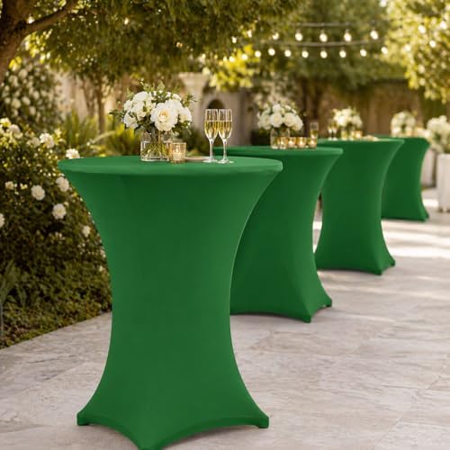 Cocktail Table Covers - 6 Pack 32x43 Inch Table Cloth - Green