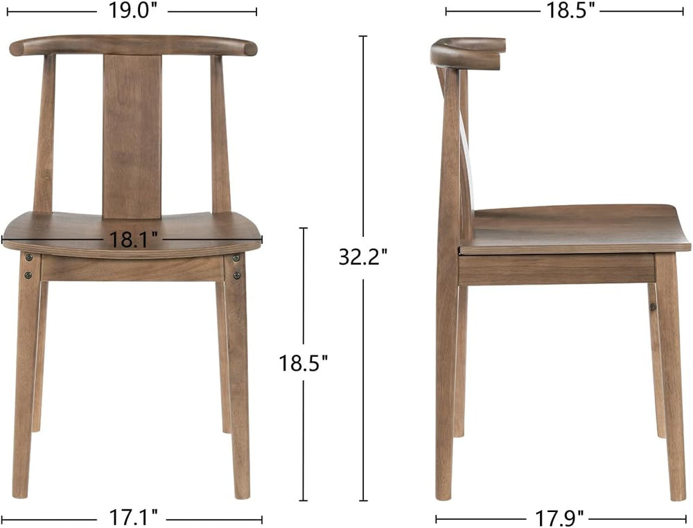 Wood Dining Room Chairs Set of 6, Mid Century Modern Kitchen Chairs Wishbone ...