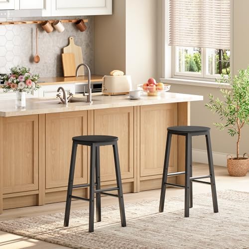 HOOBRO Bar Stools, Bar stools Set of 2,Counter Height Bar Stools, 24.8" ...