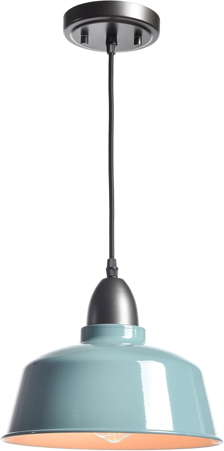 Modern Farmhouse Blue Pendant Light, Macaron Dome