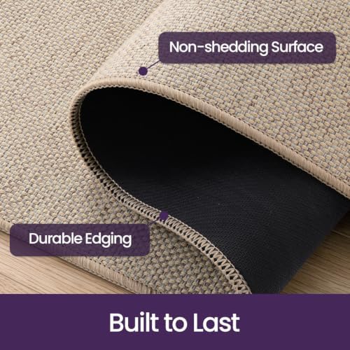 DEXI Thin Door Mat Indoor Entrance 32x48, Non Slip Entryway Mat, Beige