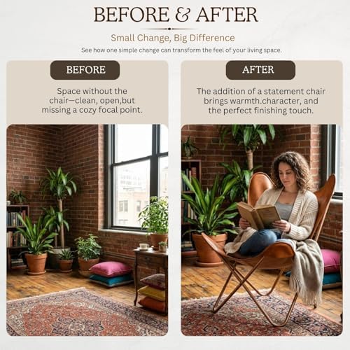 Shy Shy Let’s Touch The Sky Leather Living Room Chairs-Butterfly Chair Brown ...