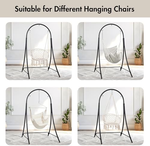 ANOW Adjustable Hammock Chair Stand, Heavy Duty Hanging Chair Stand, Black