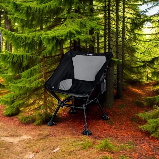 iClimb Ultralight Compact Folding Anti-Sinking Chair, Black